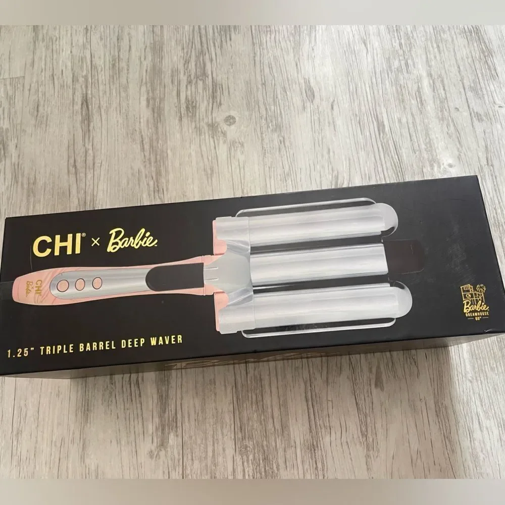NWT CHI x Barbie Titanium 1.25” Triple Barrel Deep Waver - Picture 7 of 8